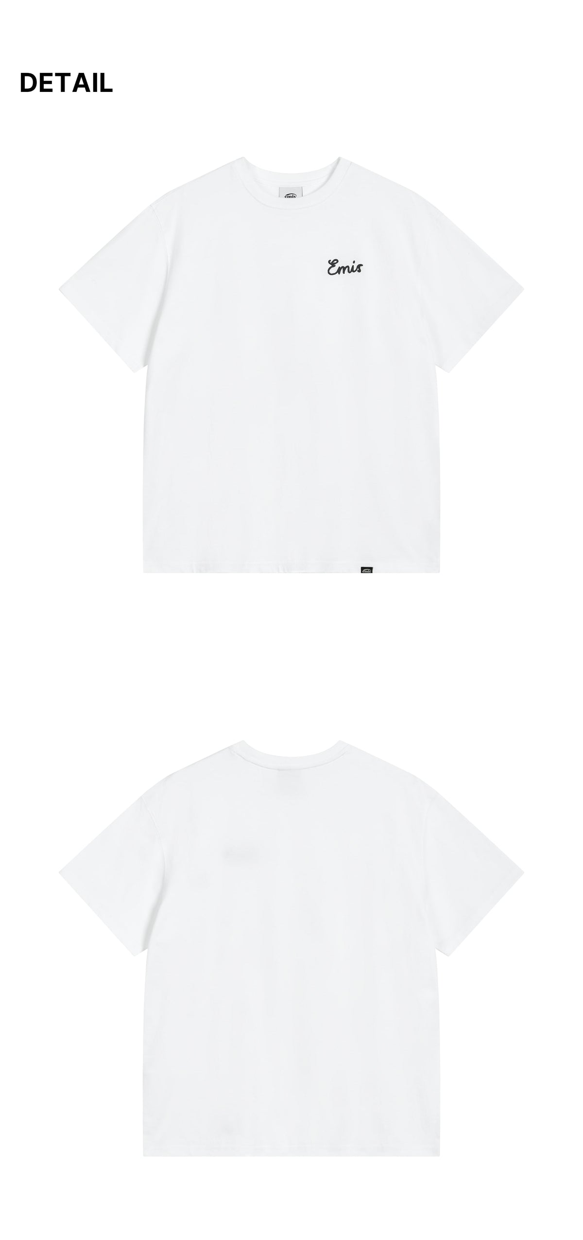 Emis Chain Stitch Line Logo T-Shirt-White