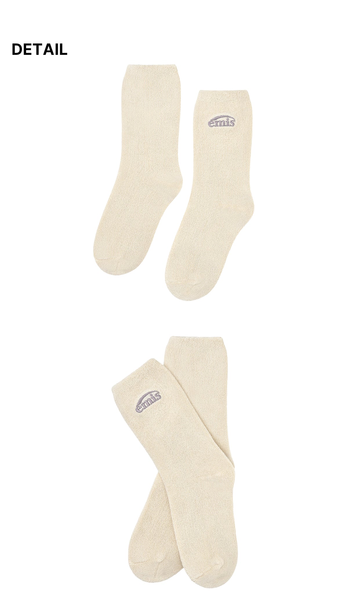 Emis Soft Terry Socks-Ivory
