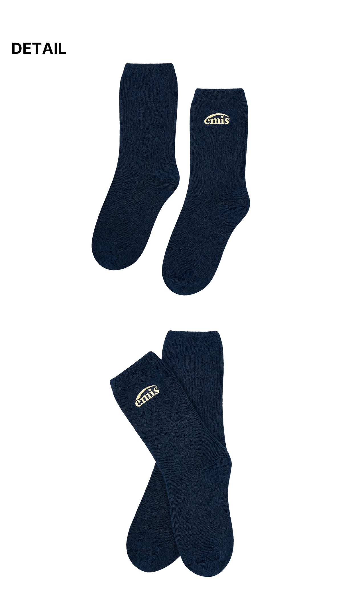 Emis Soft Terry Socks-Navy
