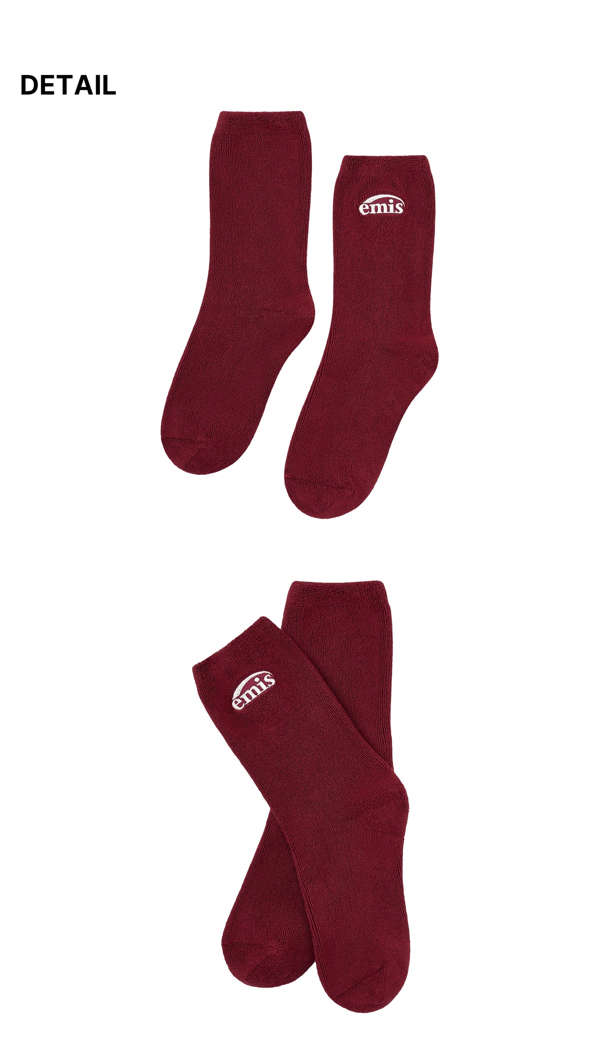 Emis Soft Terry Socks-Red
