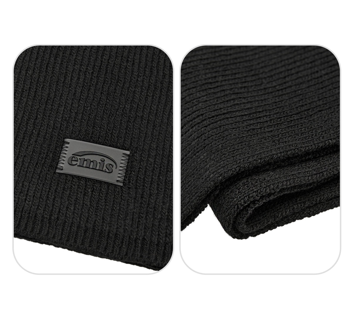 EMIS Square Patch Point Muffler-Black