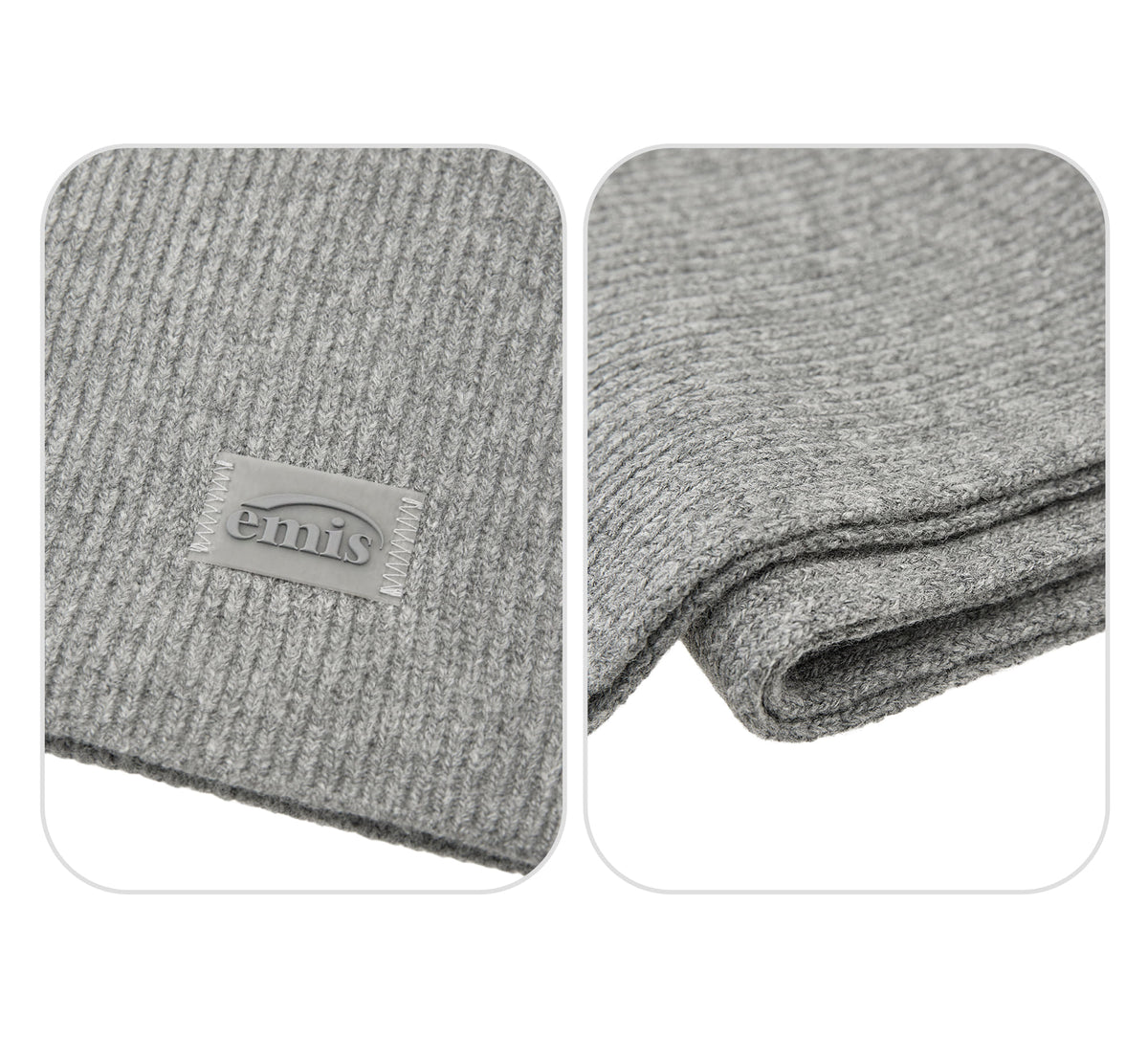 EMIS Square Patch Point Muffler-Melange Gray