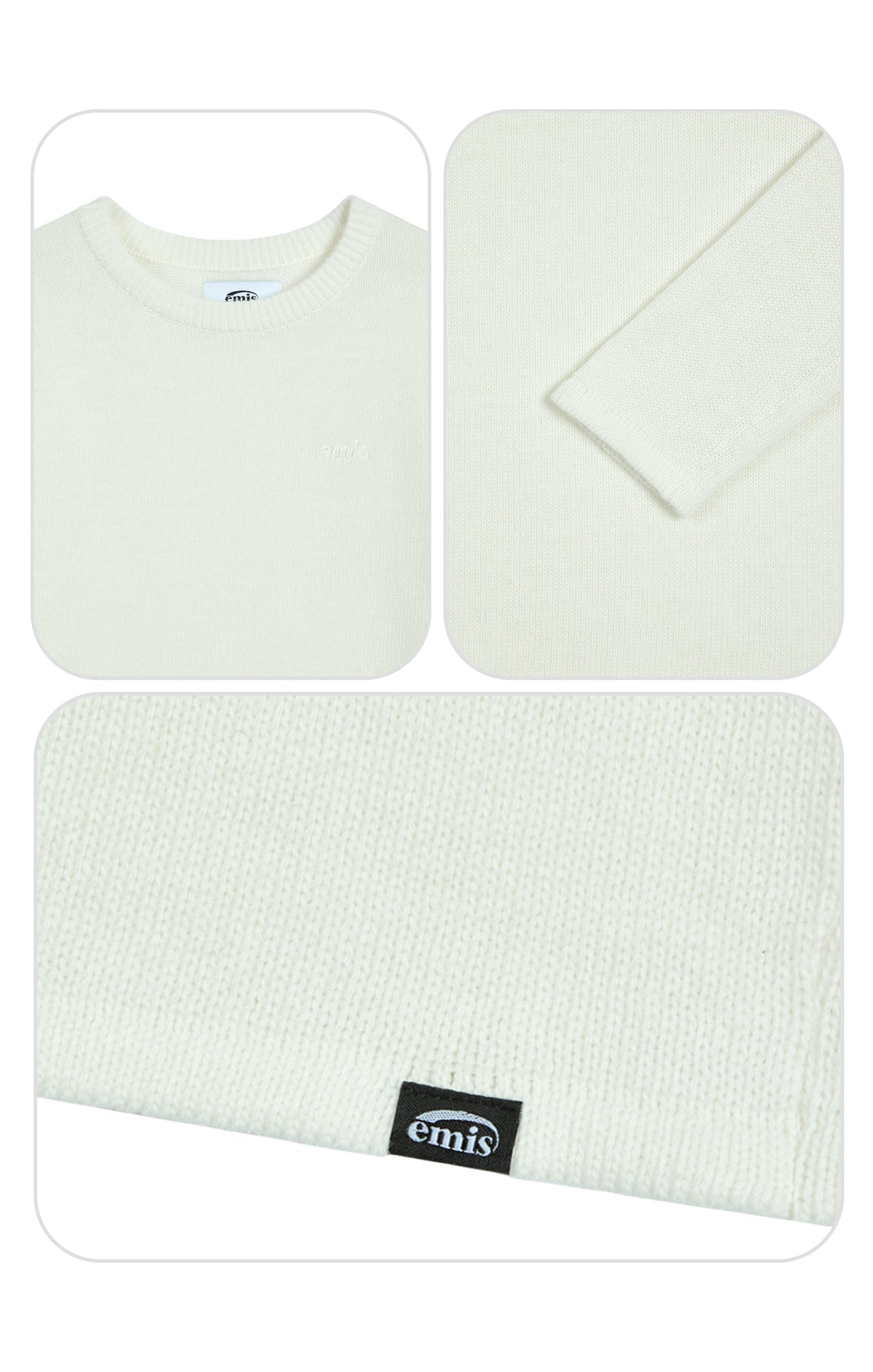 Emis Classic Knit Pullover-Ivory