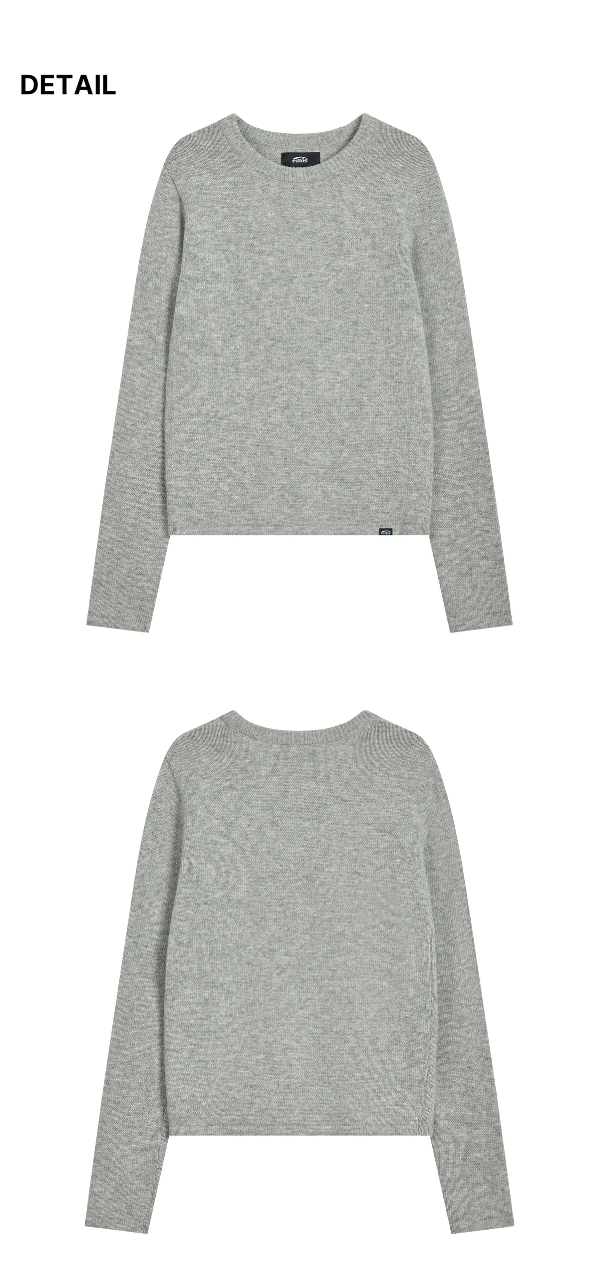 Emis Classic Knit Pullover-Melange Gray