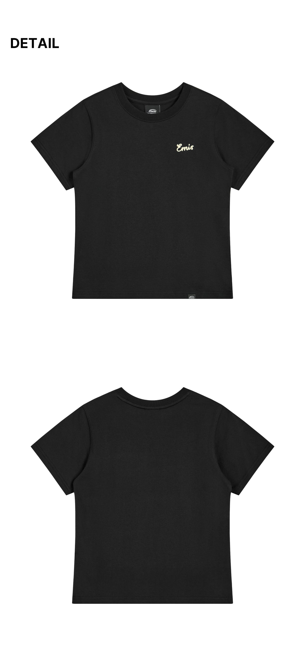 Emis Chain Stitch Line Logo T-Shirt-Black