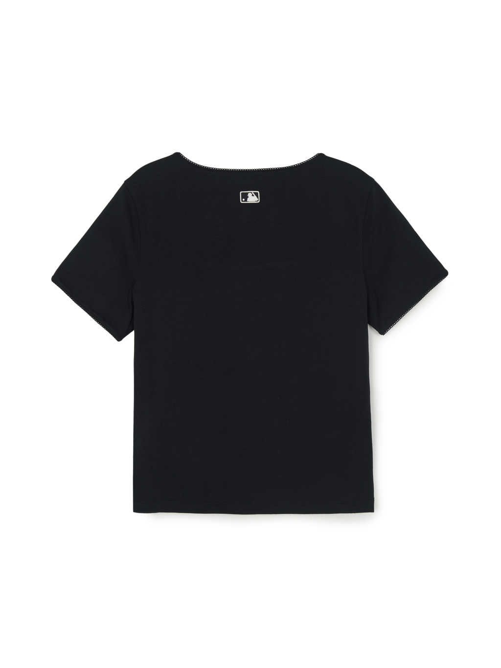 MLB Korea Women's Basic Lace Square Neck Slim Semi Crop T-shirts