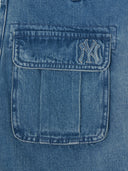 MLB Korea Women's Basic Small Logo Cargo Denim Wrap Skirt