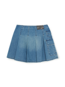 [MLB] Women's Varsity Vintage Denim Cargo Pleated Skirt