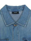 MLB Korea Varsity Vintage Slub Short Sleeve Denim Work Shirt
