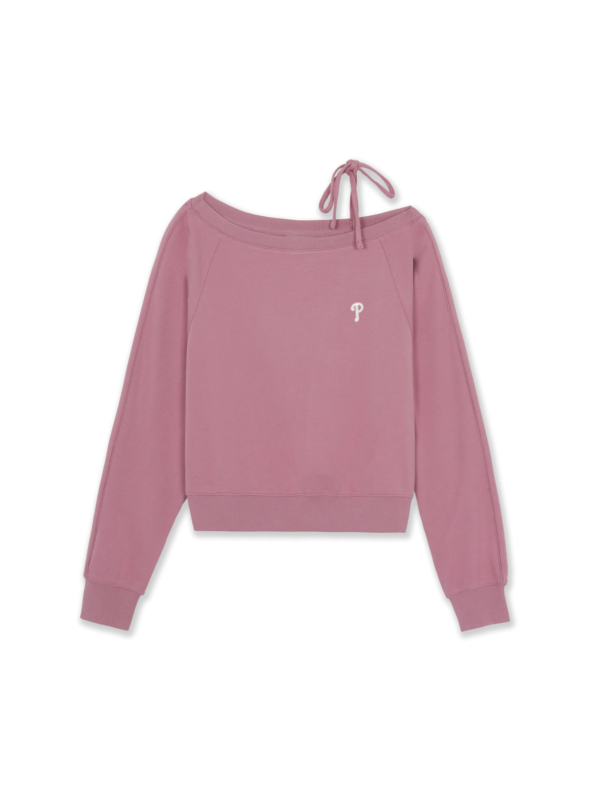 Mlb Women's Varsity Sportive Ribbon Off Shoulder Sweatshirt
