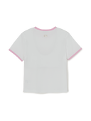 MLB Korea Women's Lettering Slim Semi Crop Linger T-shirts