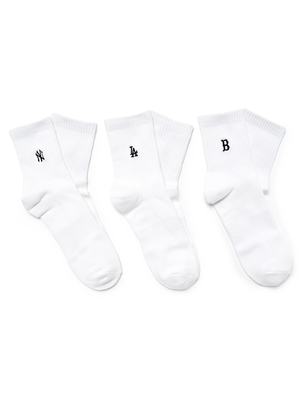 [mlb korea] Small Logo Embroidery Socks 3pairs Set
