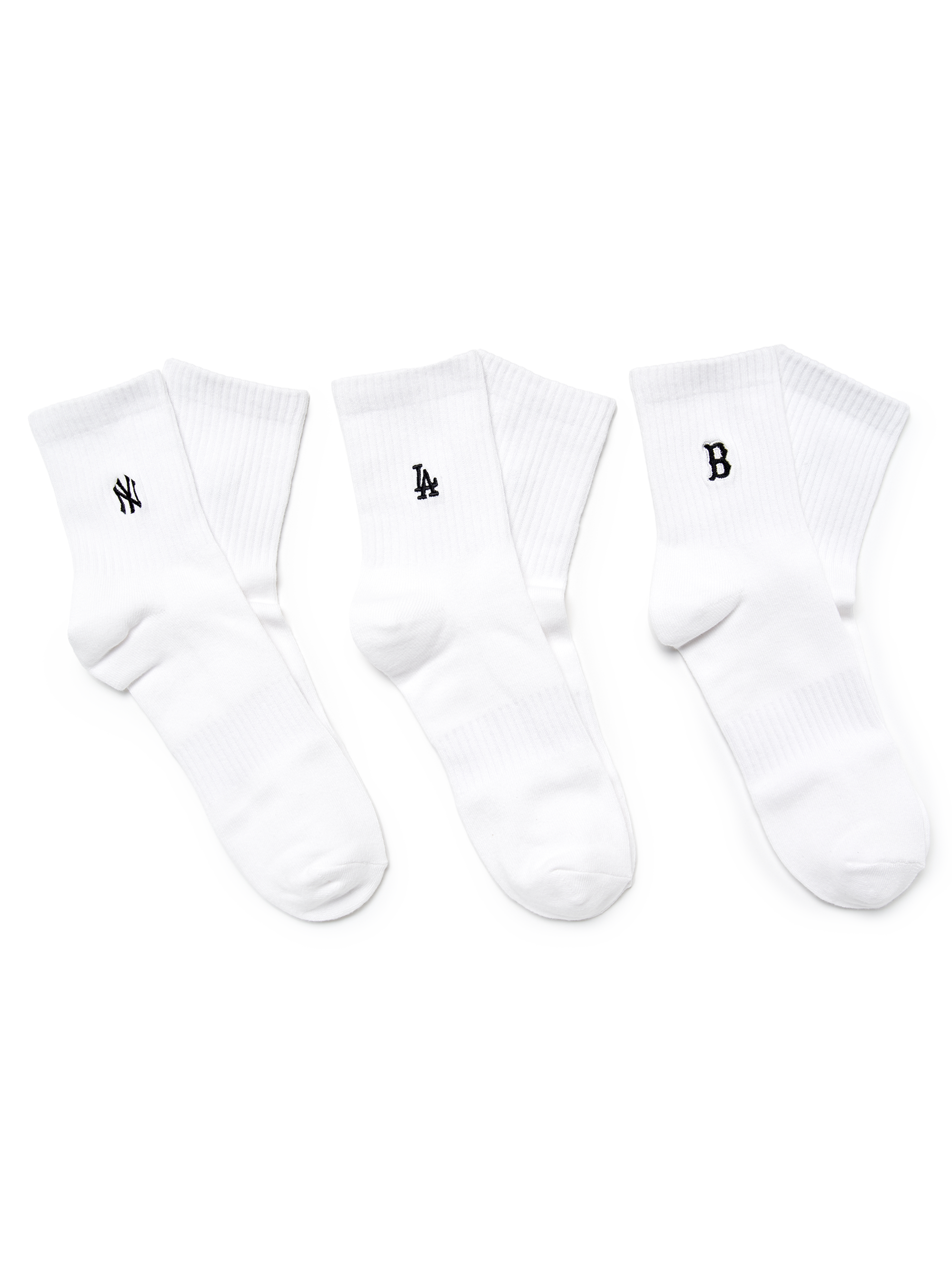 [mlb korea] Small Logo Embroidery Socks 3pairs Set