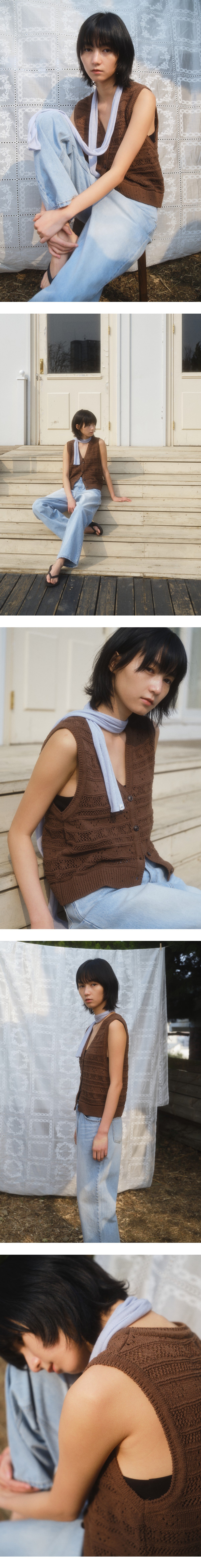 Mango Maniplease Elmo Knit Vest Brown
