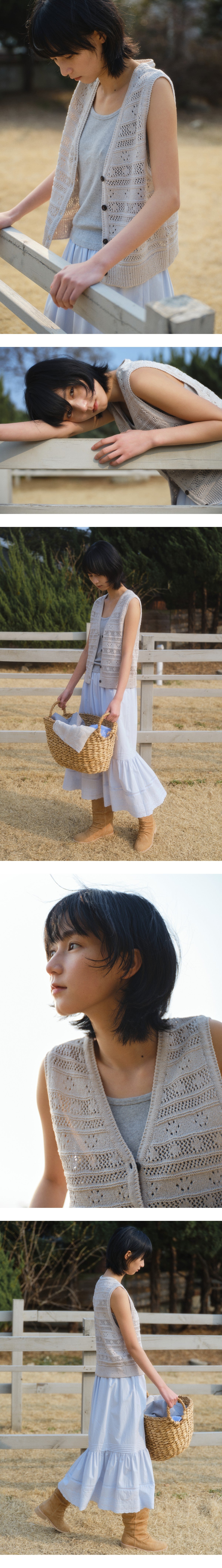 Mango Maniplease Elmo Knit Vest Greige
