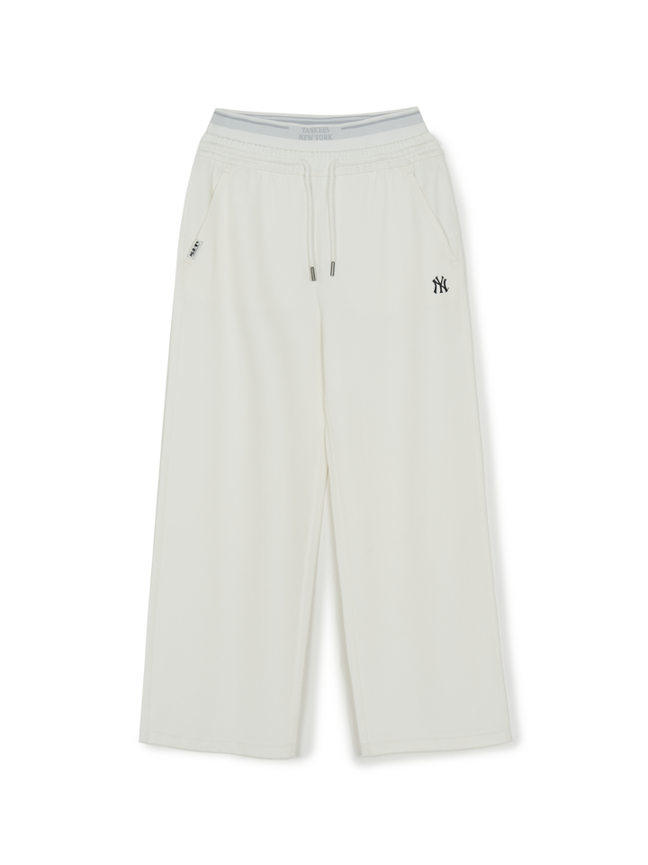 MLB Korea Women's Basic Double Waisted Semi Wide Hip Pants
