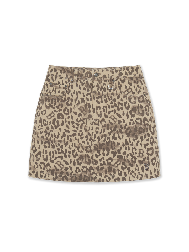 Mlb Women's Cotton Leopard Mini Skirt