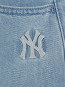 MLB Korea Women's Basic Small Logo Summer Tencel 9in Denim Shorts