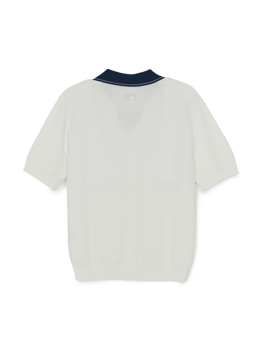 MLB Korea Varsity Tuck Texture Open Collar Short Sleeve Knit Pullover