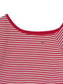 [MLB] Women's Varsity Stripe Off Shoulder Slim Semi Crop T-Shirts