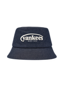 MLB Korea Vintage Denim Curve Logo Bucket Hat