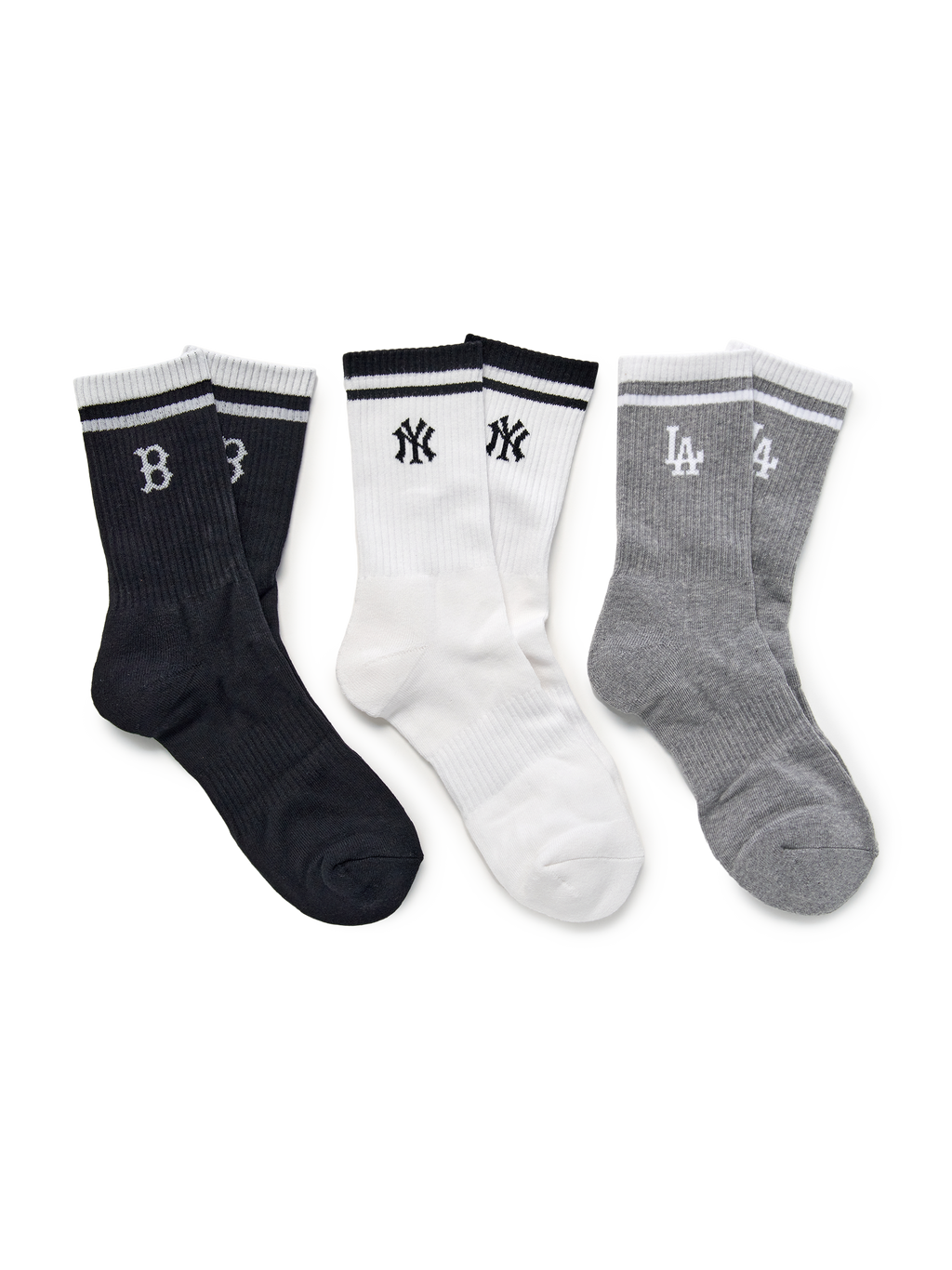 MLB Korea Daily Stripe Mid Socks 3pairs Set