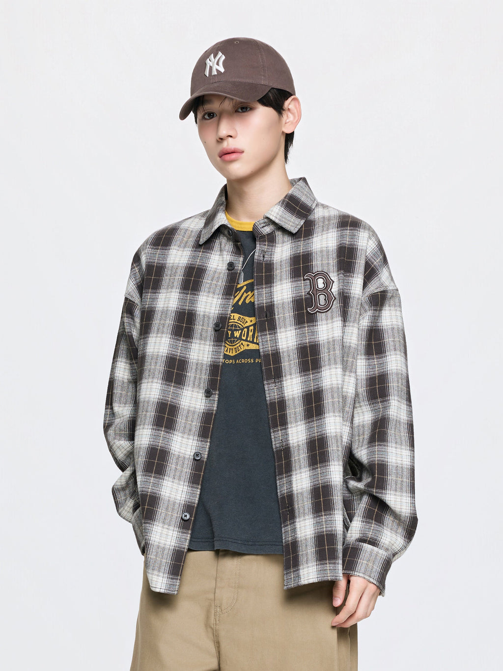 [mlb korea] Basic Cotton Flannel Check Shirts