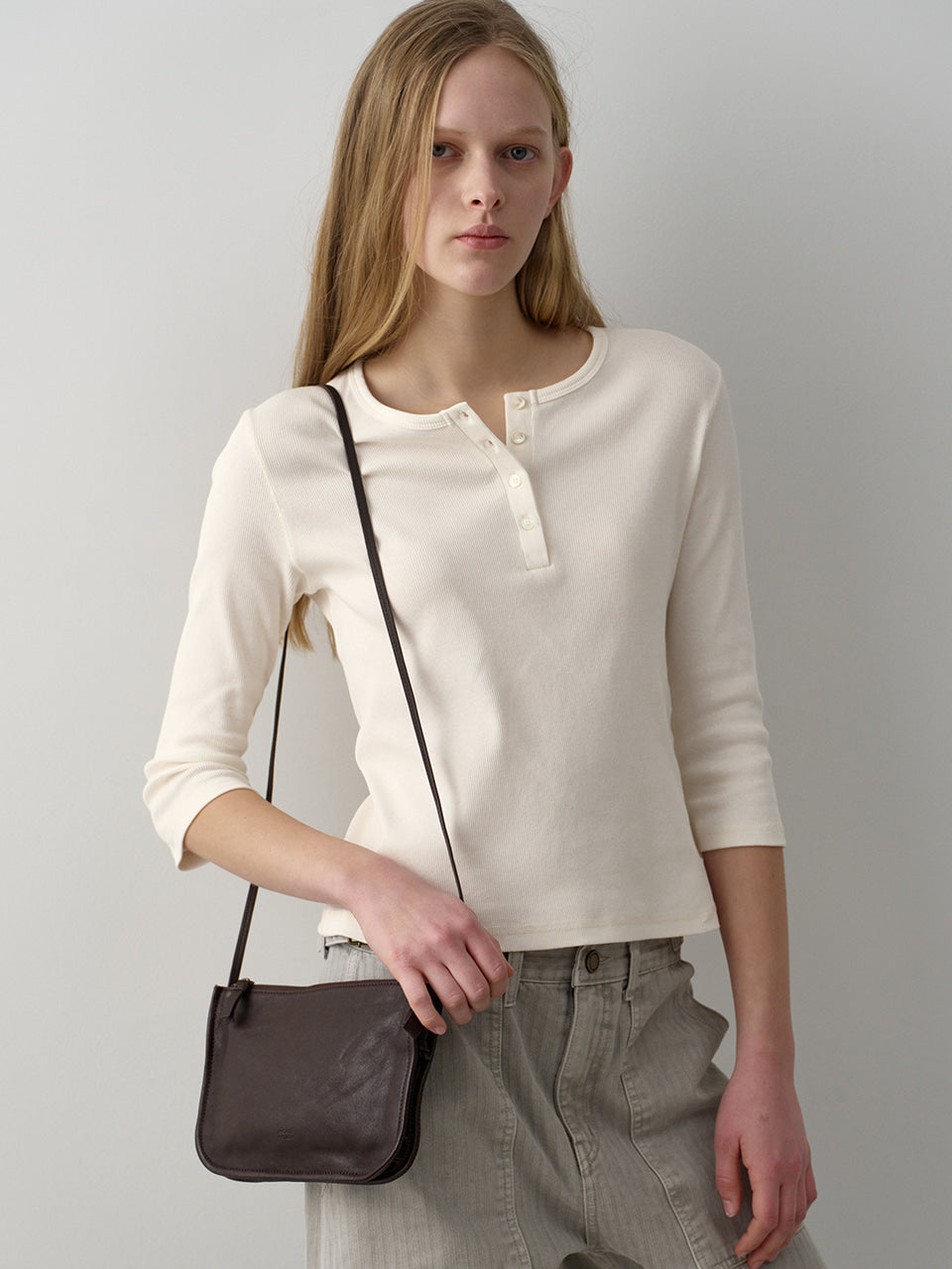 Facade Pattern Gavin Washed Leather Bag chocolate