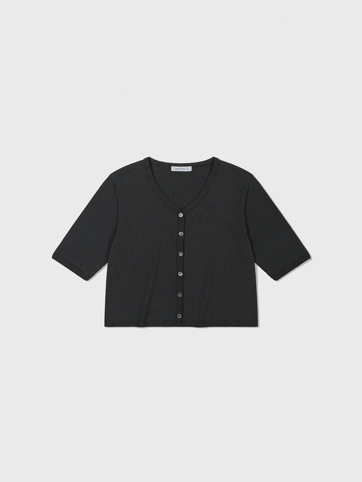 Low Classic Half Sleeve Cardigan Charcoal