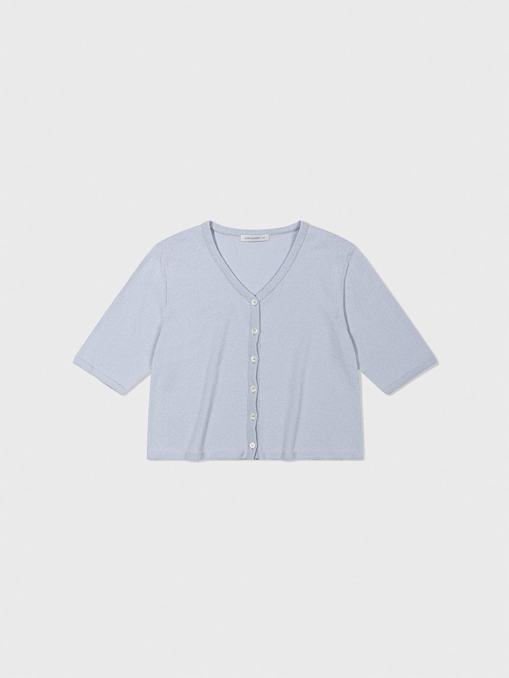 Low Classic Half Sleeve Cardigan Soft Blue