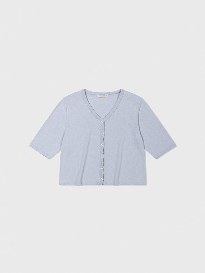 Low Classic Half Sleeve Cardigan Soft Blue
