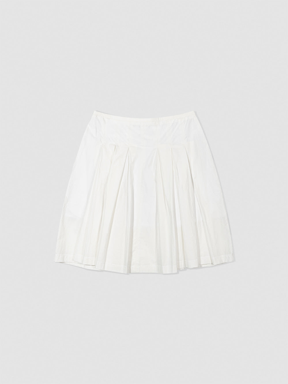 Low Classic Cotton Volume Midi Skirt White
