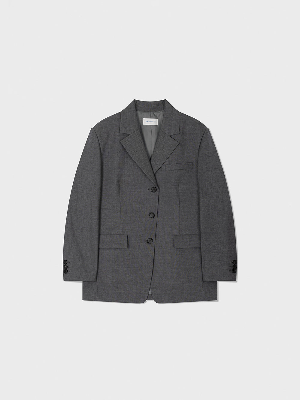 Low Classic Oversized 3-Button Wool Blazer - Grey