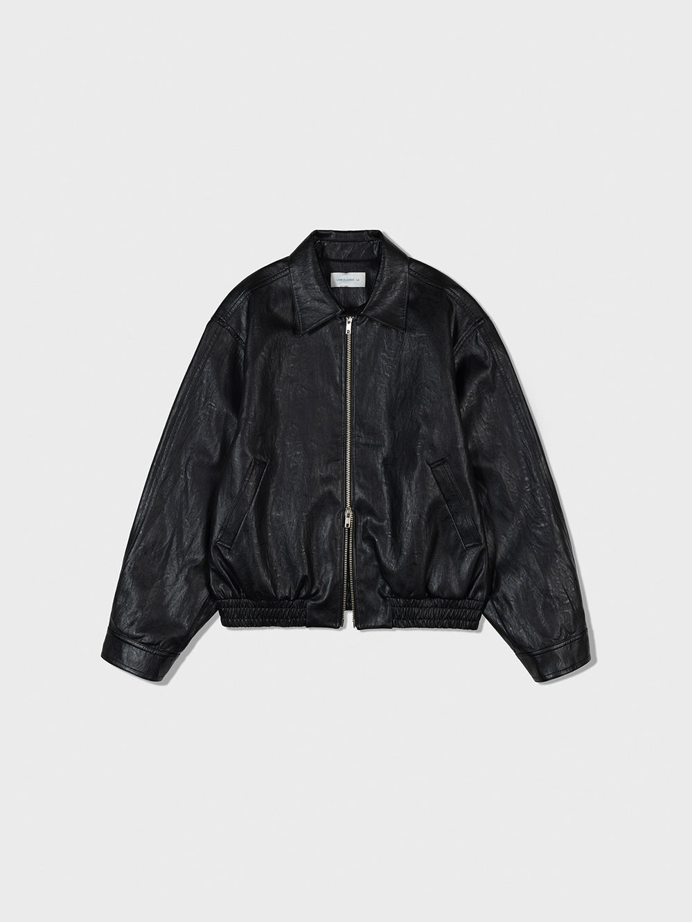 Low Classic Leather Harrington Jacket - Black