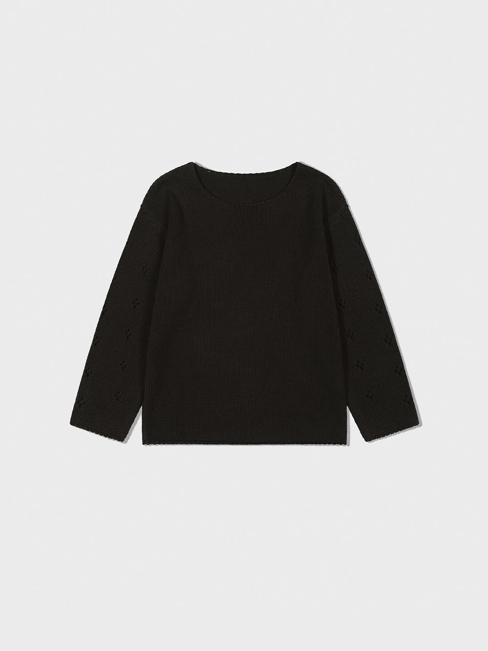 Low Classic Pointelle Sweater Black