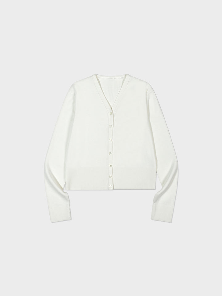 Low Classic Viscose Cardigan Off White