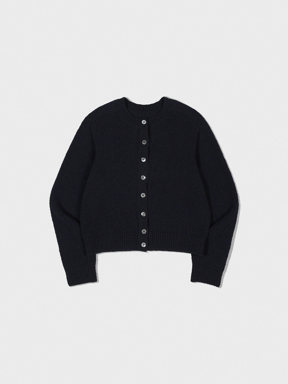 Low Classic Crewkneck Knit Cardigan Black Navy