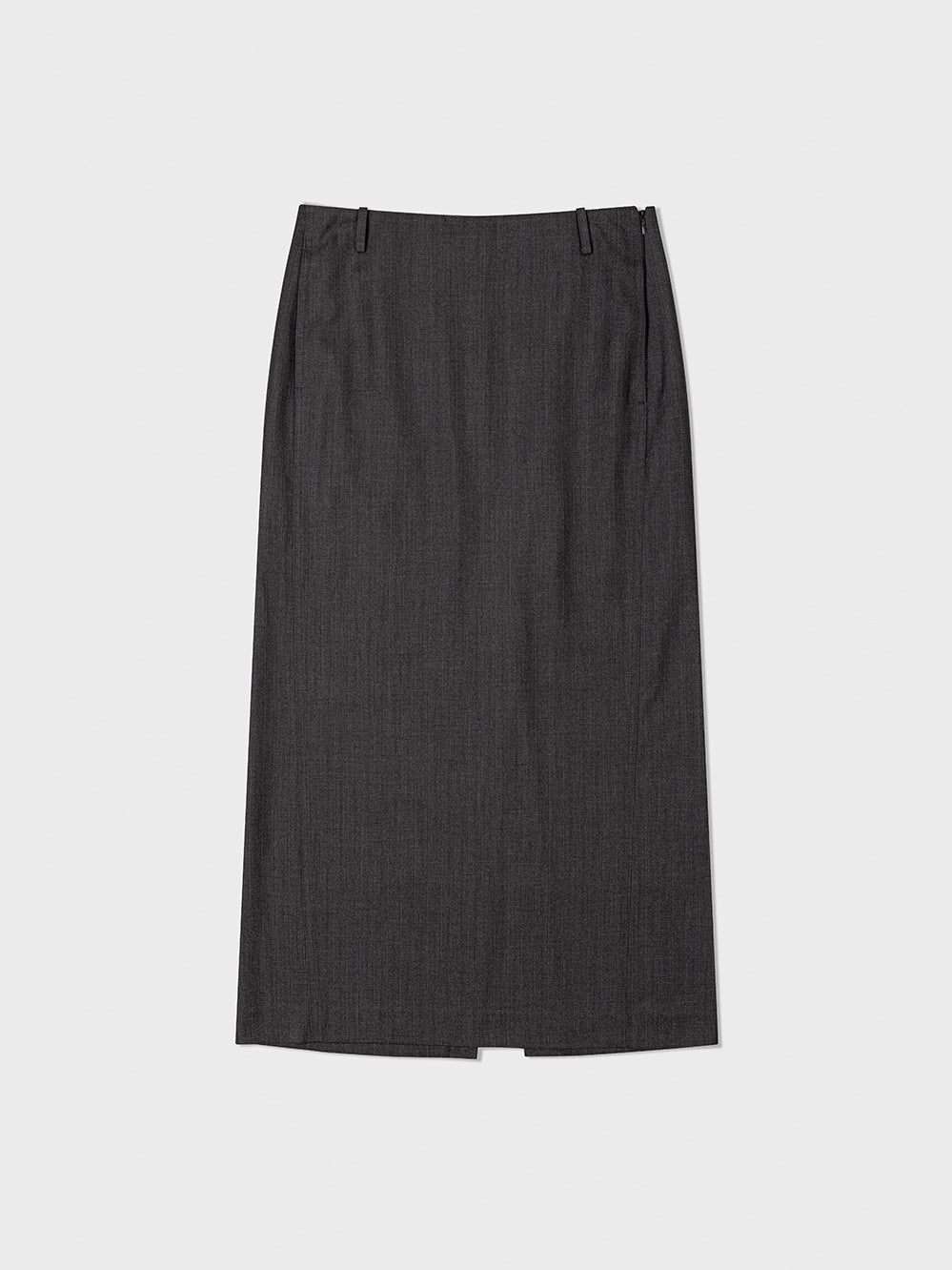 Low Classic Relaxed Slit Long Skirt Grey Stripe