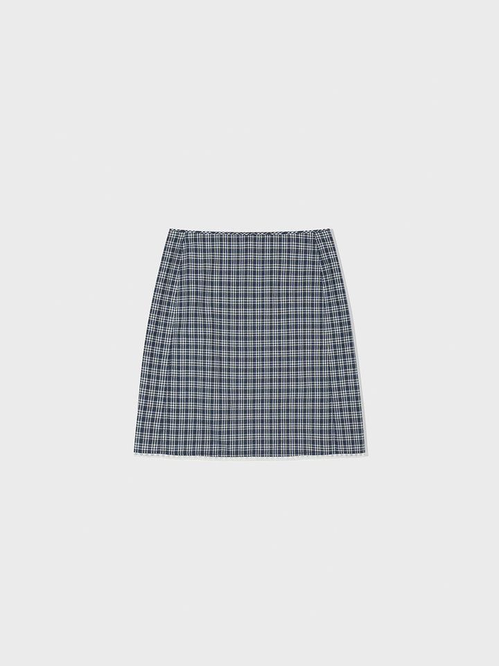 Low Classic Lace Midi Skirt Blue Navy