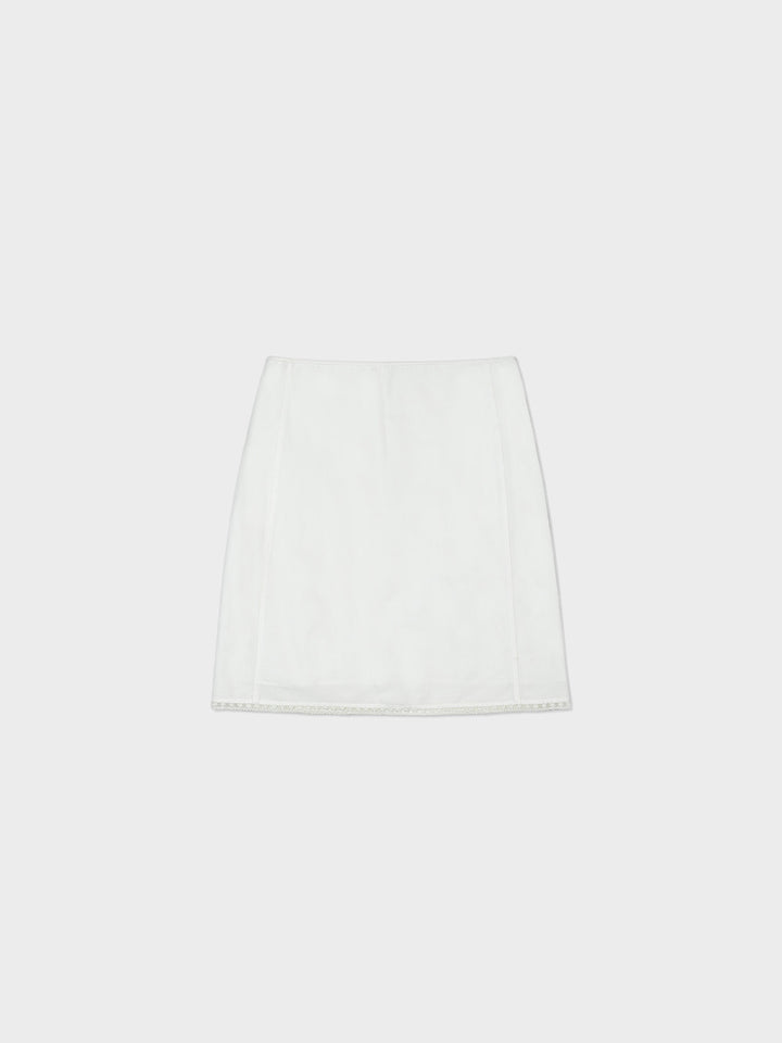 Low Classic Lace Midi Skirt White