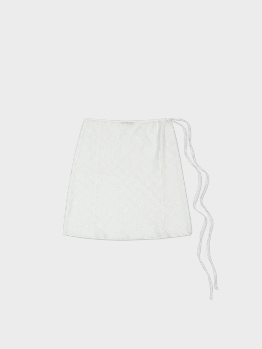 Low Classic Sheer Layered Skirt White Check