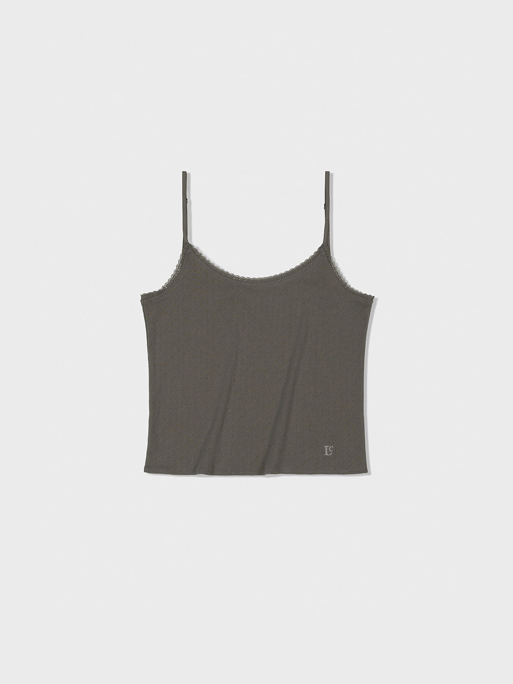 Low Classic Pointell Lace Sleeveless Charcoal