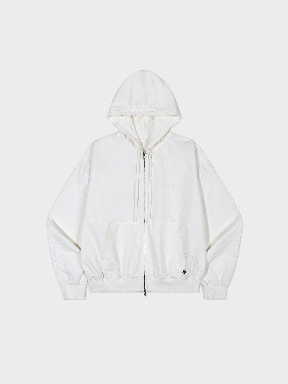 Low Classic Washed Cotton Zip-Up Hoodie White