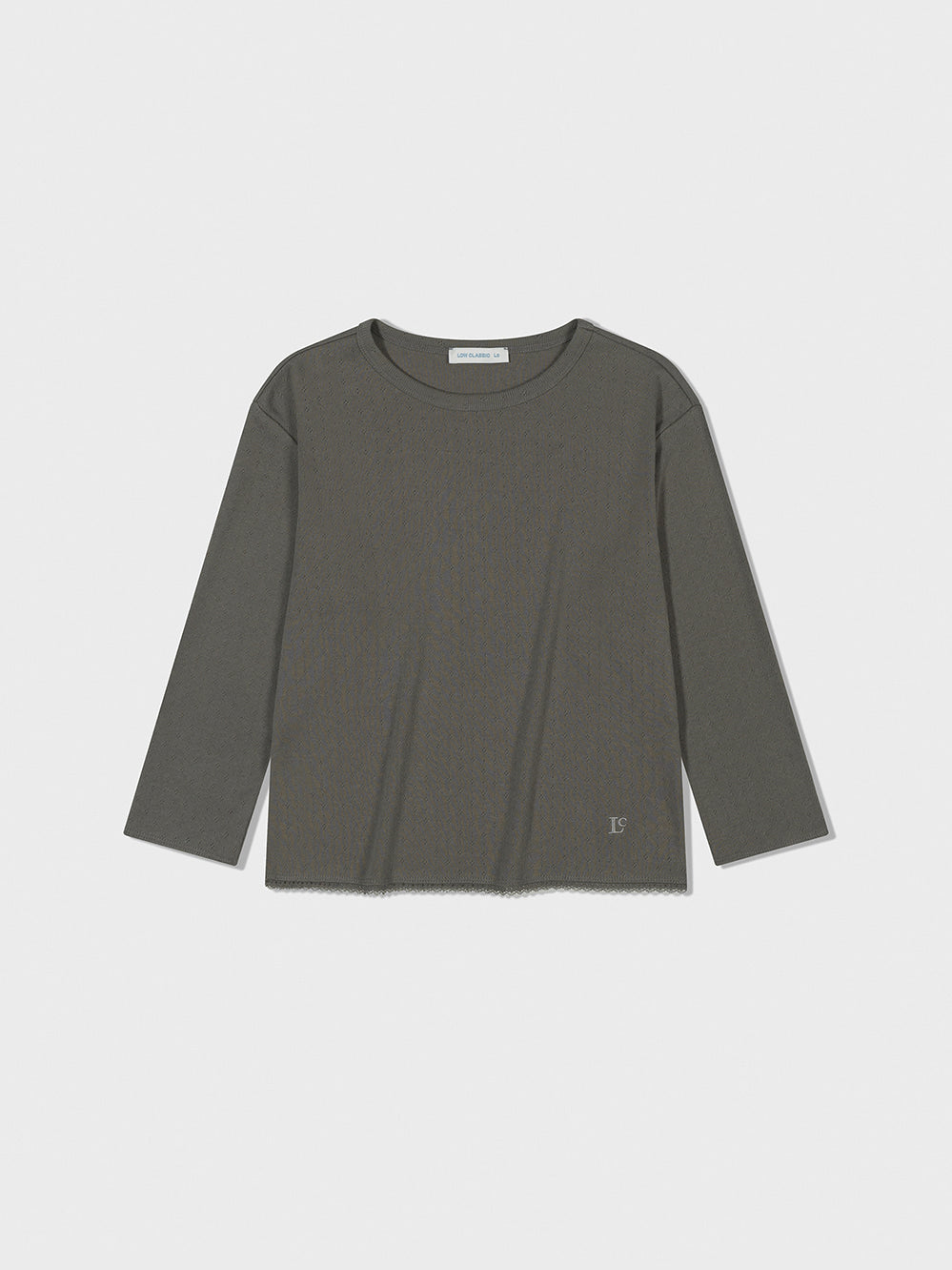 Low Classic Pointell Lace T-Shirt Charcoal