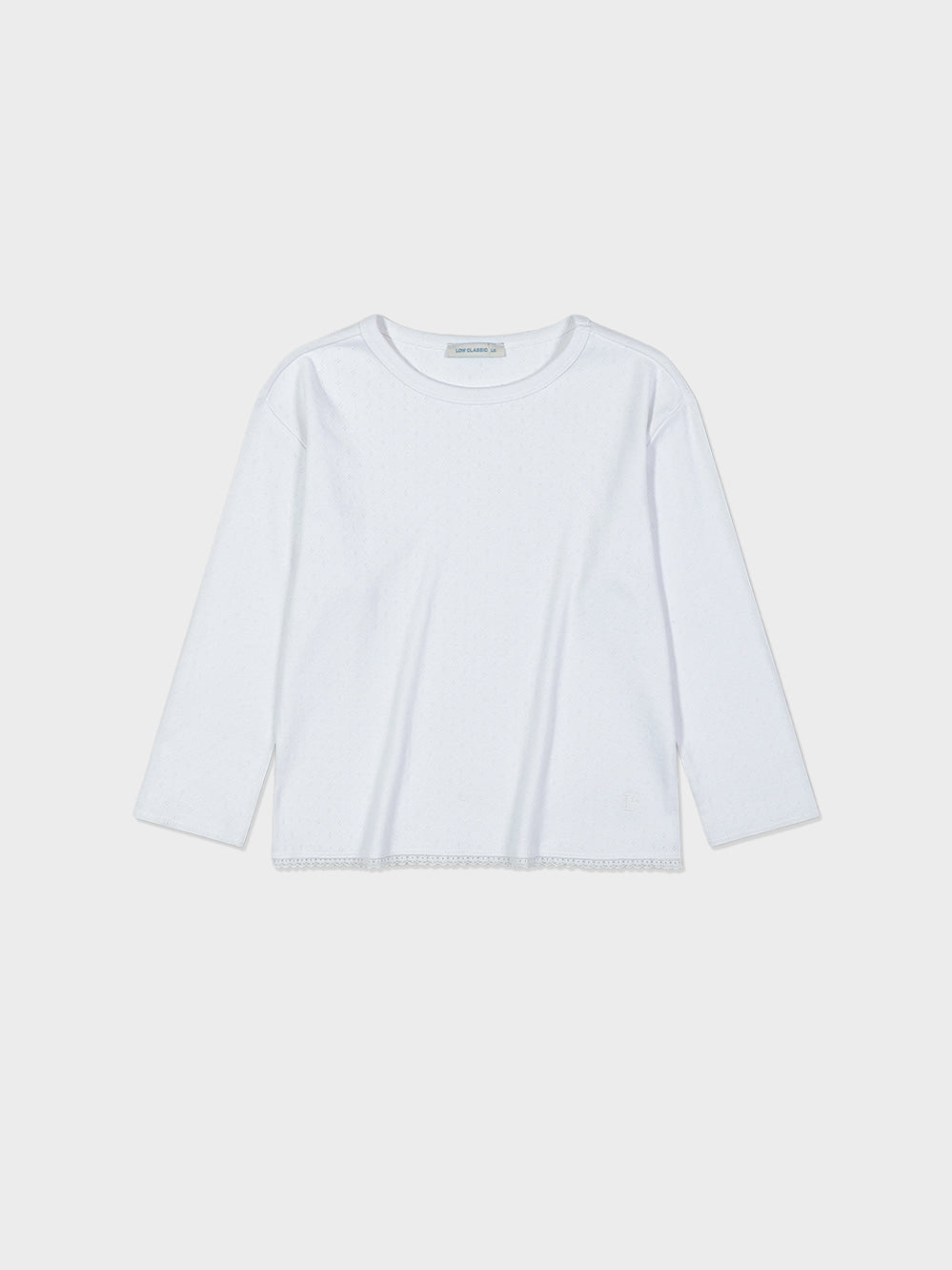 Low Classic Pointell Lace T-Shirt - White