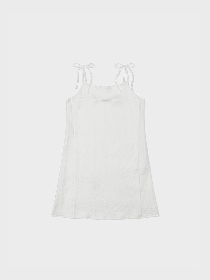 Low Classic Silky Floral Layered Dress Off White