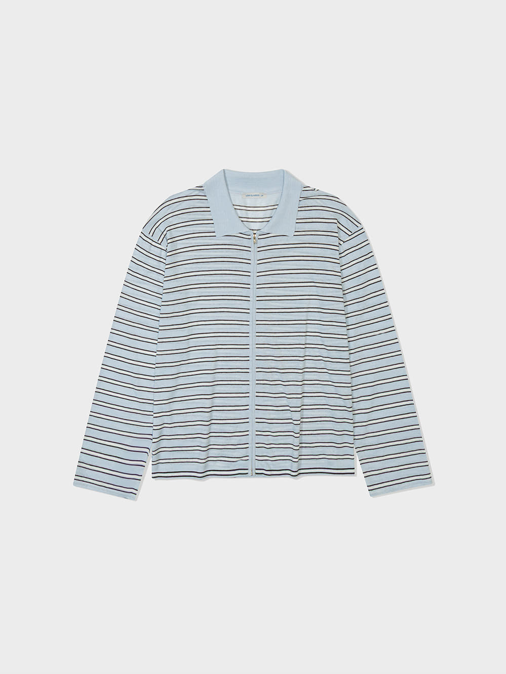 Low Classic Striped Zip-Up Cardigan Blue