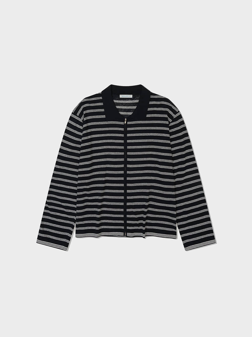 Low Classic Striped Zip-Up Cardigan Black Navy