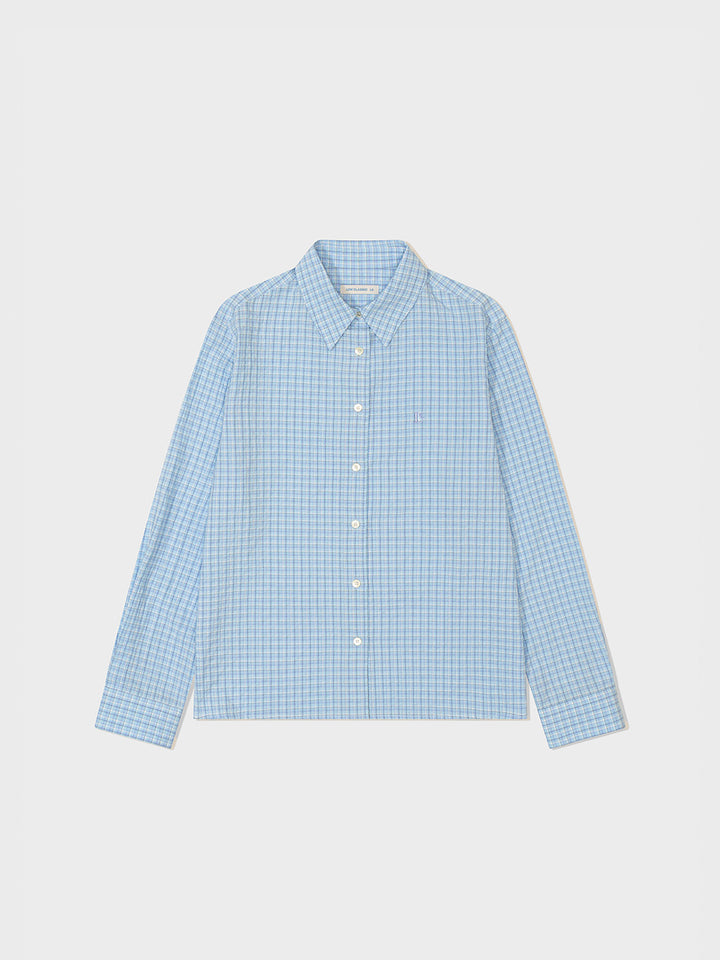 Low Classic Lc Checked Regular-Fit Shirt Soft Blue