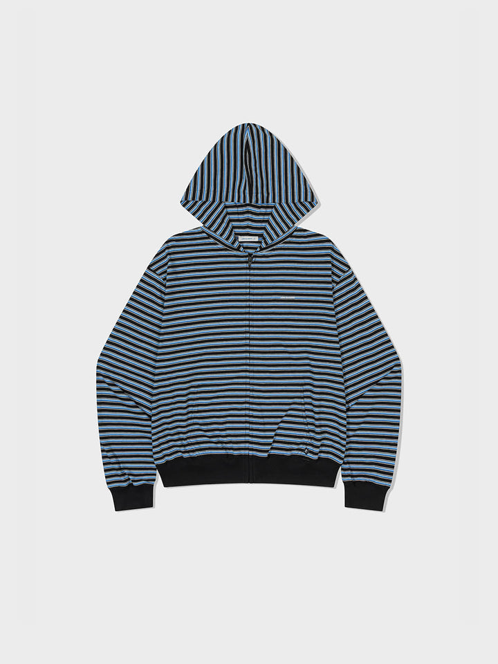 Low Classic Lc Striped Zip-Up Hoodie Black Stripe